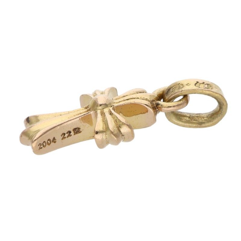 Chrome Hearts 22k Crs Bbyfat 22k Baby Fat Charm Gold Necklace Top