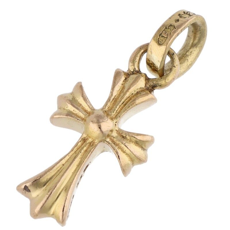 Chrome Hearts 22k Crs Bbyfat 22k Baby Fat Charm Gold Necklace Top
