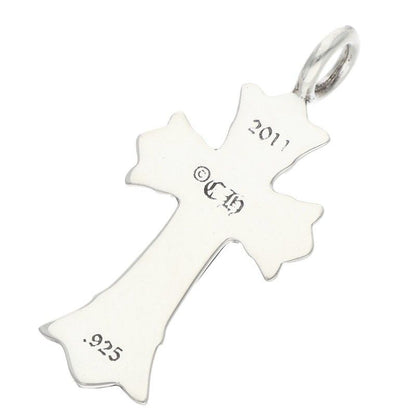 Chrome Hearts Dbl CH Crs Double CH Cross Charm Silver Necklace Top