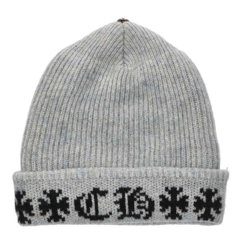 Chrome Hearts Big Daddy Cross Button CH Plus Embroidery Cashmere Knit Cap