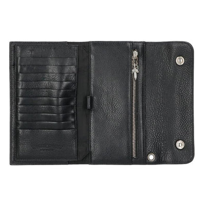 Chrome Hearts Wave Cross Ball Button Leather Wallet