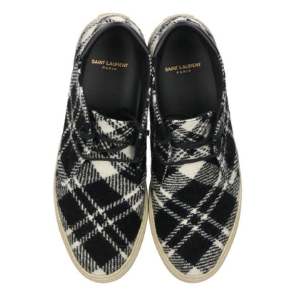 Saint Laurent Paris Wool Check High Cut Sneakers 42