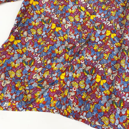 Celine Ed7 Vintage Butterfly Pattern Silk Shirt Blouse 40