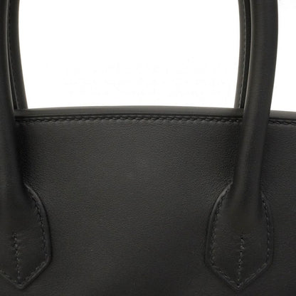 Hermes Handbag Birkin 30 Swift Toile Bivack Black Silver