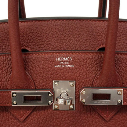Hermes Handbag Birkin 25 Togo Rouge Ash Silver
