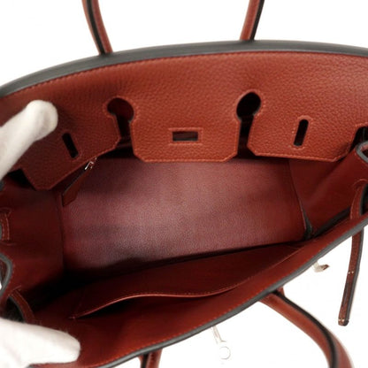 Hermes Handbag Birkin 25 Togo Rouge Ash Silver