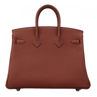 Hermes Handbag Birkin 25 Togo Rouge Ash Silver