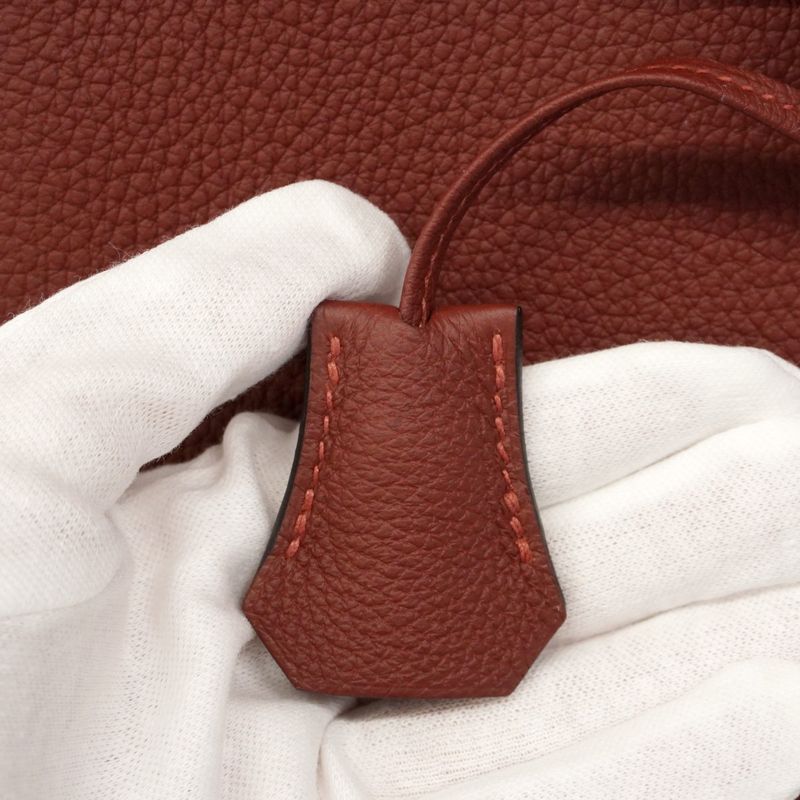 Hermes Handbag Birkin 25 Togo Rouge Ash Silver