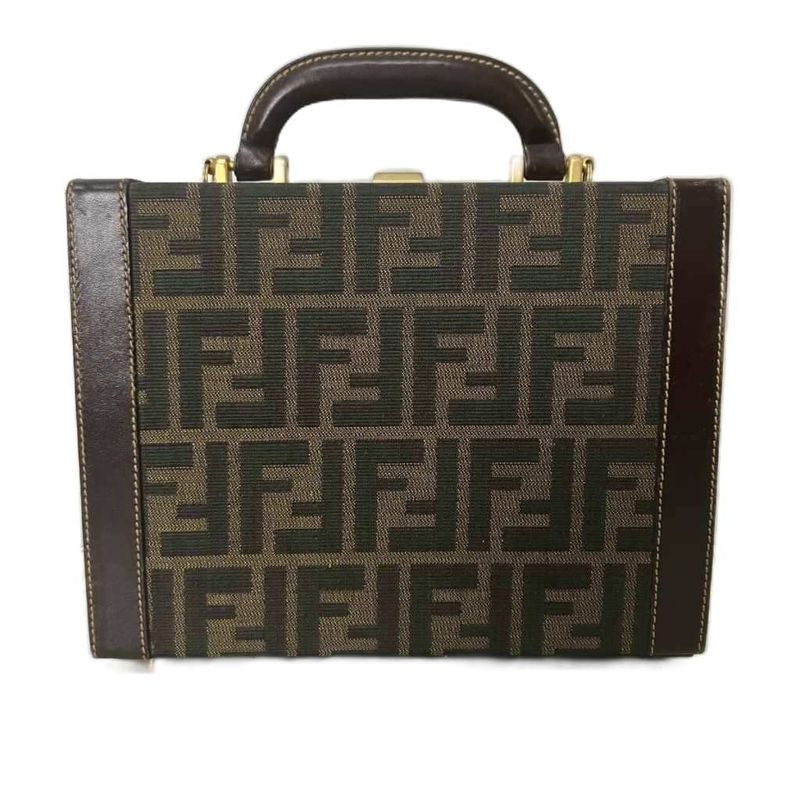 Fendi Zucca Pattern Shoulder Bag Vanity Vintage