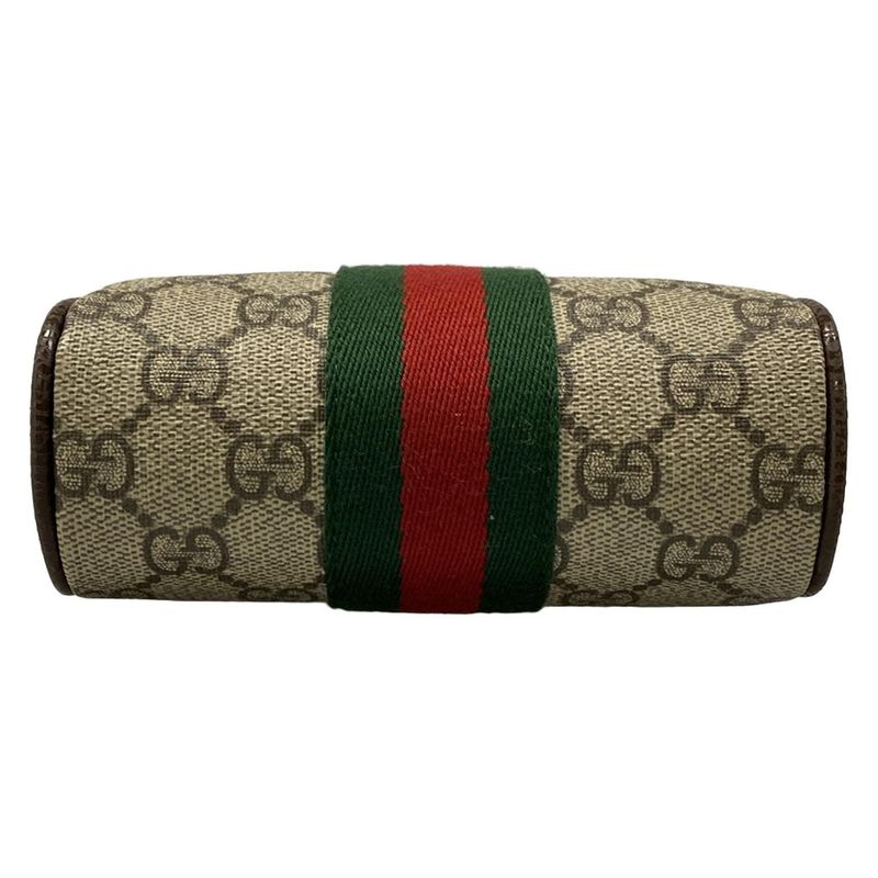 Gucci Shoulder Bag Ophidia Mini Beige Ebony Dark Brown Leather