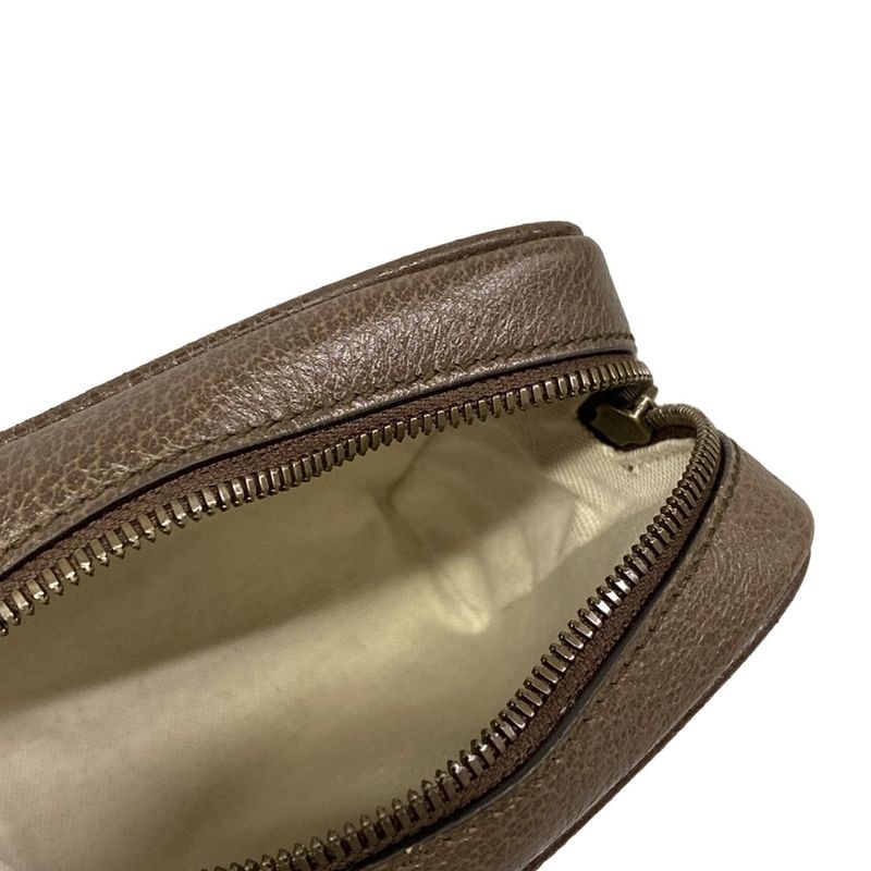 Gucci Shoulder Bag Ophidia Mini Beige Ebony Dark Brown Leather