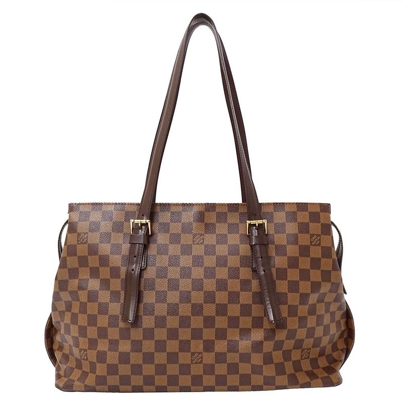 Louis Vuitton Tote Damier Canvas Chelsea Brown Handbag Large Commuting to School