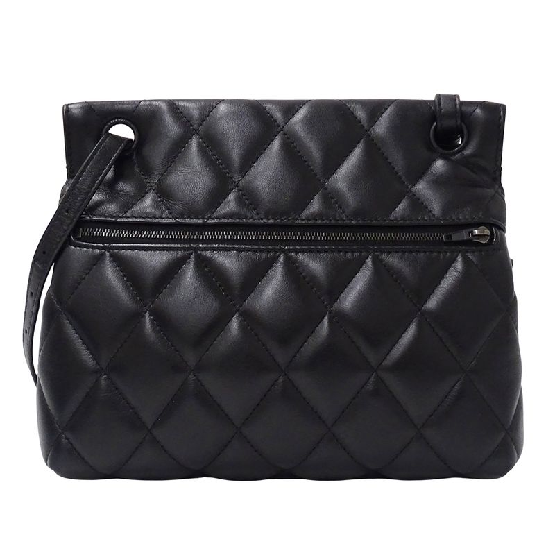 Balenciaga Shoulder Bag Leather Touch Puffy Black Quilted