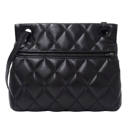Balenciaga Shoulder Bag Leather Touch Puffy Black Quilted