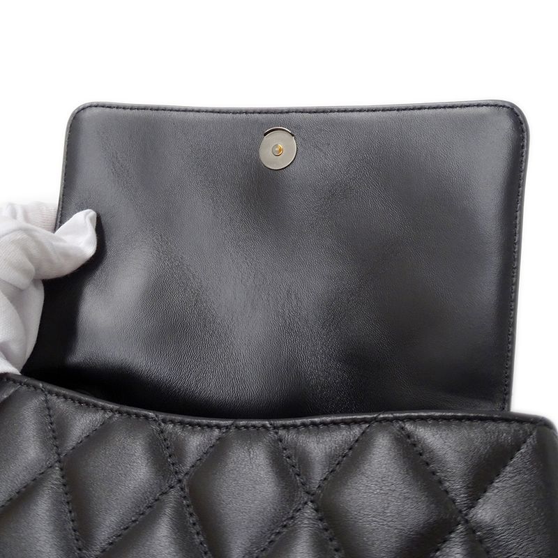 Balenciaga Shoulder Bag Leather Touch Puffy Black Quilted