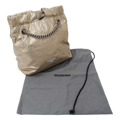 Balenciaga Shoulder Bag Leather Gold Metallic Chain