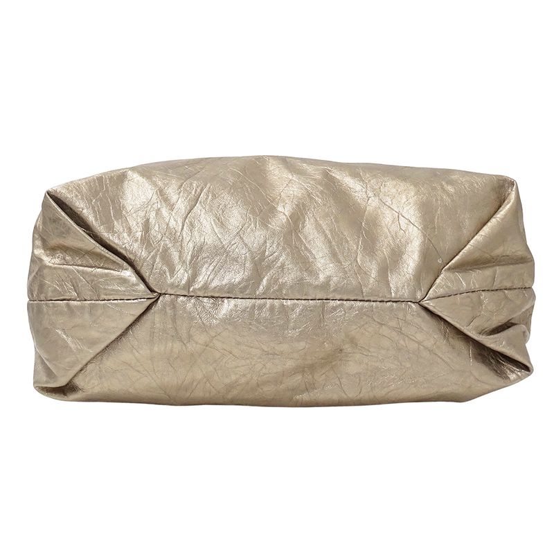 Balenciaga Shoulder Bag Leather Gold Metallic Chain