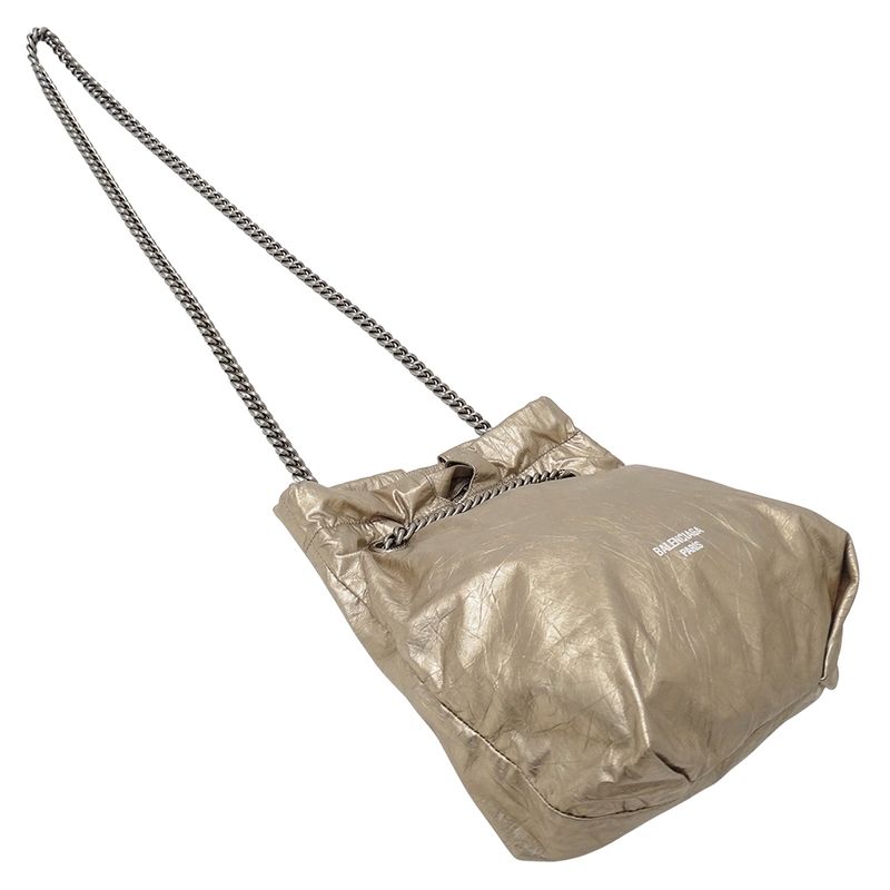 Balenciaga Shoulder Bag Leather Gold Metallic Chain