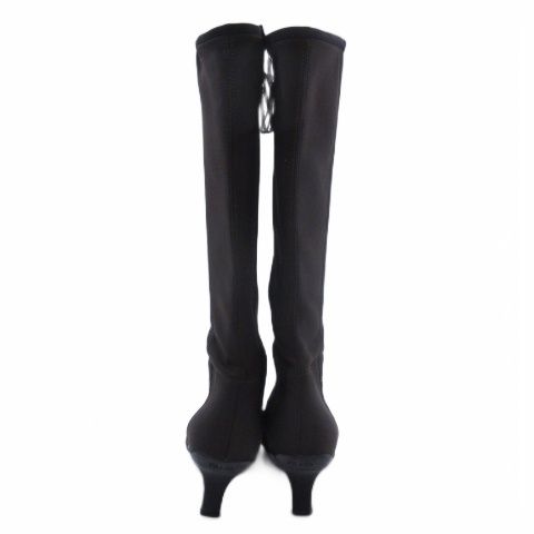 Prada Sports Sport Logo Long Boots Fabric Brown 38.5