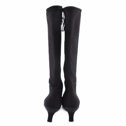 Prada Sports Sport Logo Long Boots Fabric Brown 38.5