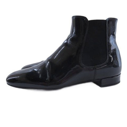 Prada Enamel Side Gore Boots Black 35.5