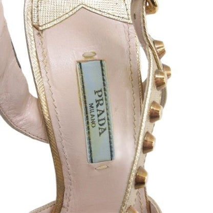 Prada Studded Sandals Gold 35