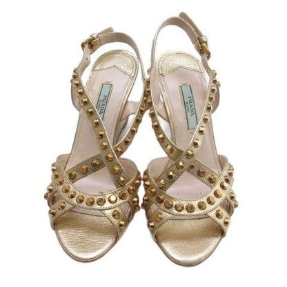 Prada Studded Sandals Gold 35