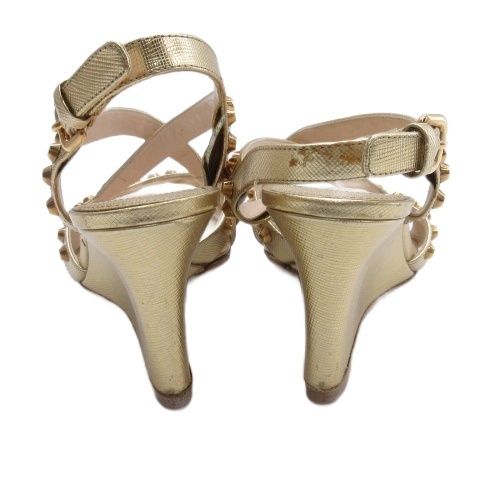 Prada Studded Sandals Gold 35