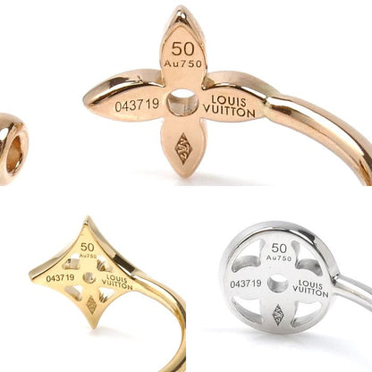 Louis Vuitton 18k Yellow Gold PG WG Bag Monogram Idylle Three Ring Diamond