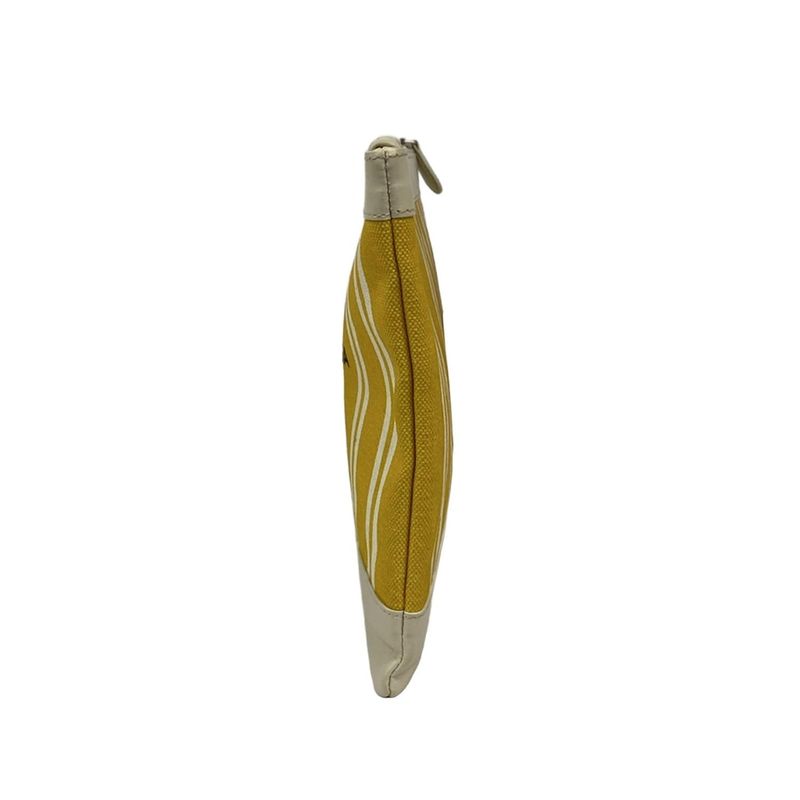Balenciaga Clutch Navy Clip M Yellow White Leather