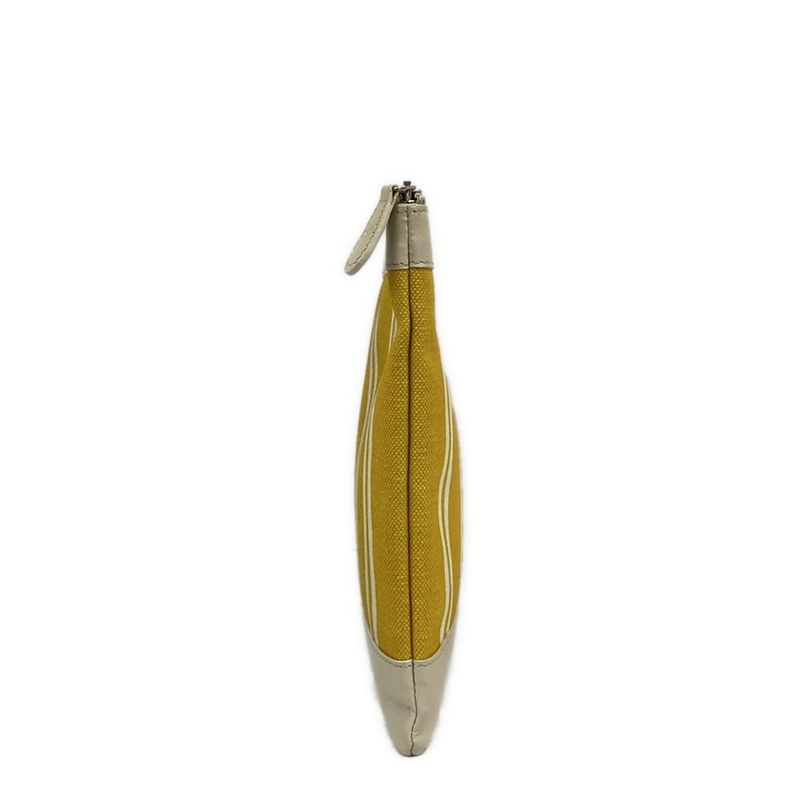 Balenciaga Clutch Navy Clip M Yellow White Leather