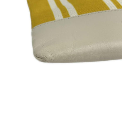 Balenciaga Clutch Navy Clip M Yellow White Leather
