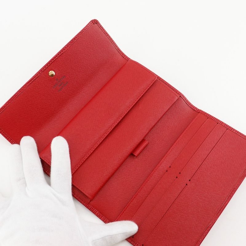 Louis Vuitton Porte Tresor International Trifold Epi Leather Castilian Red
