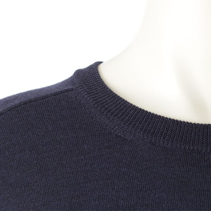 Celine Wool Triomphe Embroidery Logo Crew Neck Long Sleeve Sweater Top Navy XL