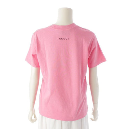 Gucci Cotton GG Apple Sequin Short Sleeve T-Shirt Top Pink Xxs