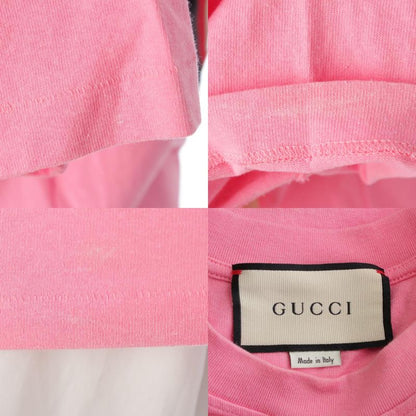 Gucci Cotton GG Apple Sequin Short Sleeve T-Shirt Top Pink Xxs