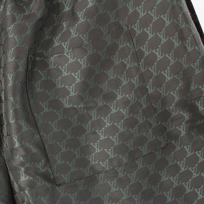 Louis Vuitton Silk Cotton Viscose LV Mark Pants Half Gray Green 50