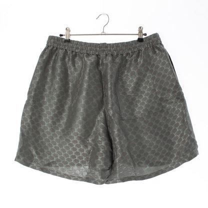 Louis Vuitton Silk Cotton Viscose LV Mark Pants Half Gray Green 50