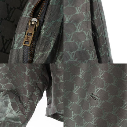 Louis Vuitton Silk Cotton Viscose LV Mark Pants Half Gray Green 50