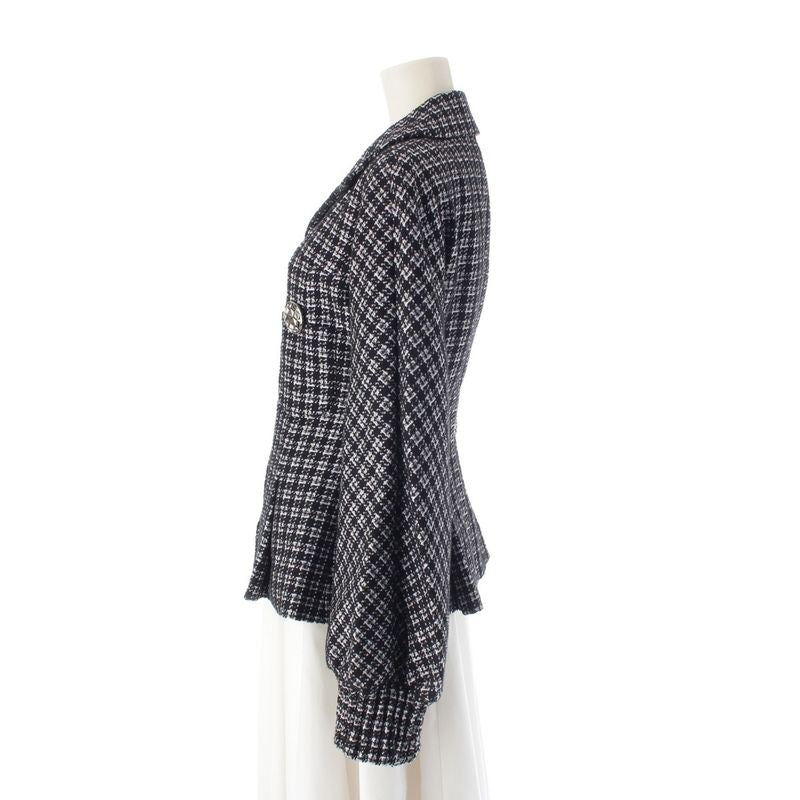 Chanel Cotton Nylon Coco Button Tailored Jacket Black 38
