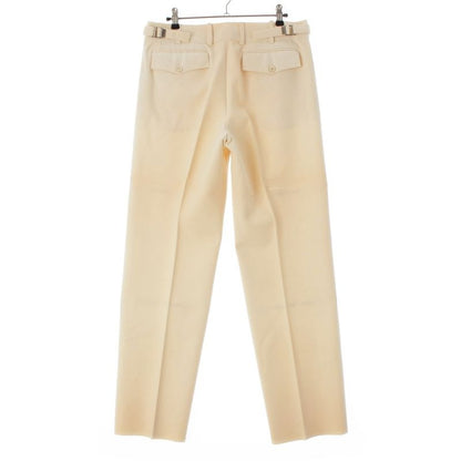 Gucci Wool Side Adjustment Star Pleated Button Fly Pants Trousers Beige 42