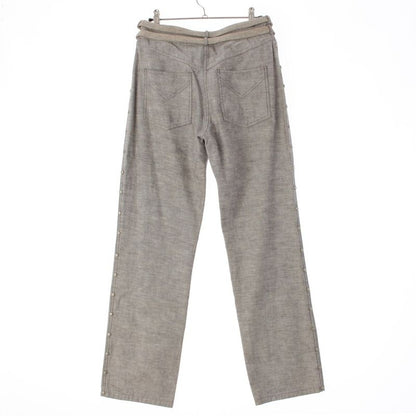 Dior Galiano Era Double Belt Side Line Studs Denim Pants Gray 38
