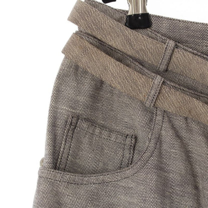 Dior Galiano Era Double Belt Side Line Studs Denim Pants Gray 38