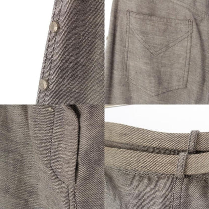 Dior Galiano Era Double Belt Side Line Studs Denim Pants Gray 38