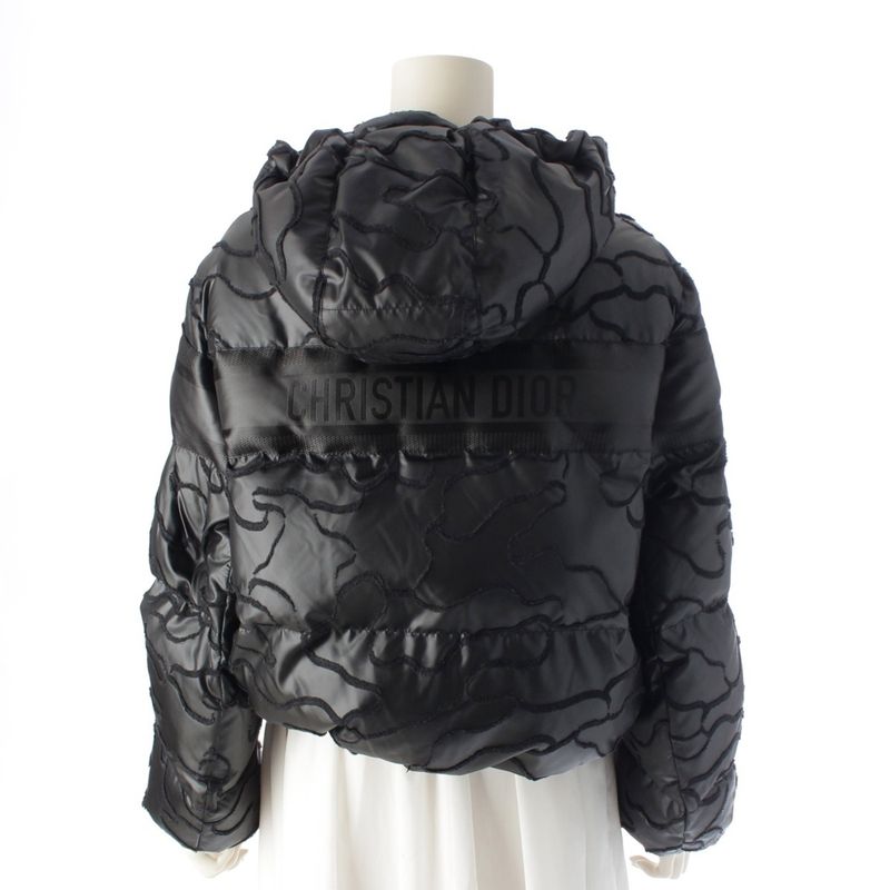 Dior Cropped Insulation Hood Puffer Jacket Black XS