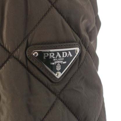 Prada Nylon Quilted Zip Up Jacket Khaki 48