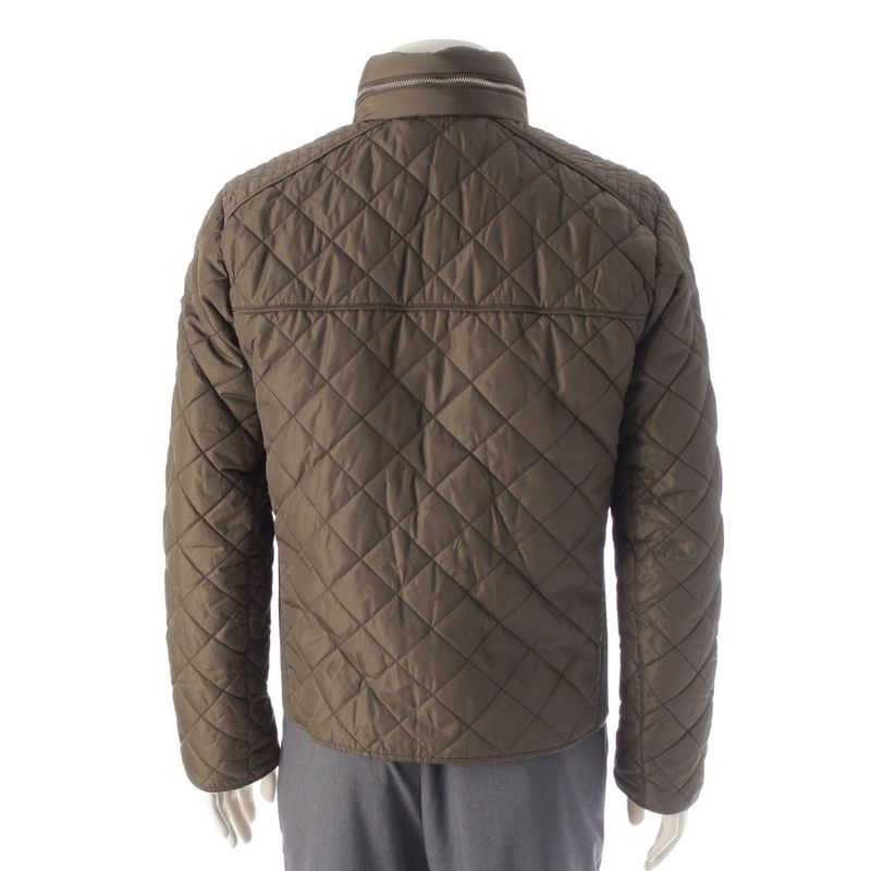 Prada Nylon Quilted Zip Up Jacket Khaki 48
