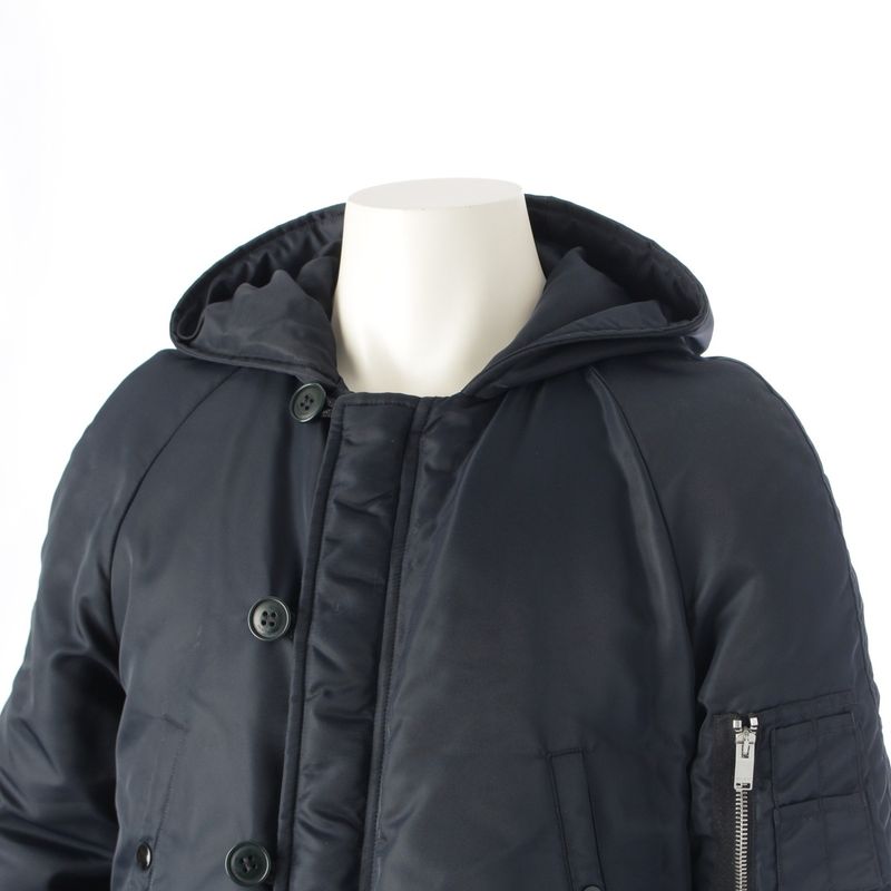 Saint Laurent Eddie Era Hooded Military Coat Flight Jacket Navy 46