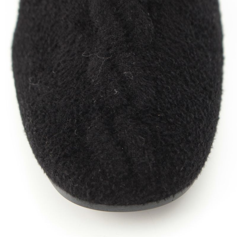 Hermes Voltige Wool Leather Exlibris Knit Boots Black 35 2 1