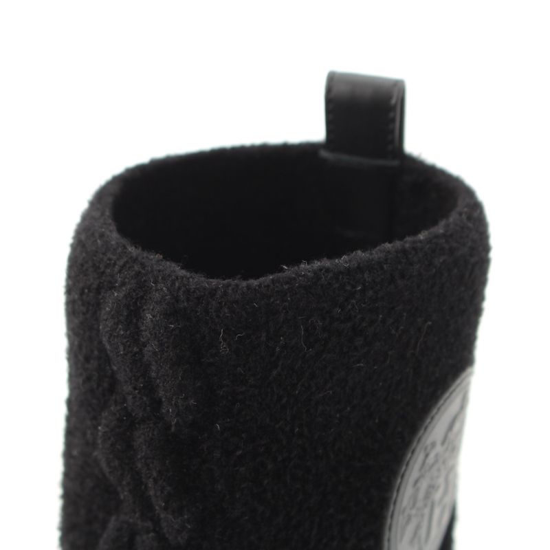 Hermes Voltige Wool Leather Exlibris Knit Boots Black 35 2 1